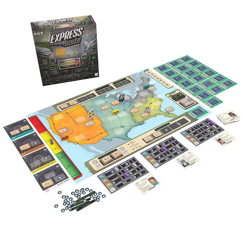  Express Route Board Game, Light Strategy Cooperative Board Game  for Adults and Family, Ages 10+, 1 to 4 Players, Average Playtime 60  Minutes, Made by The Op Games
