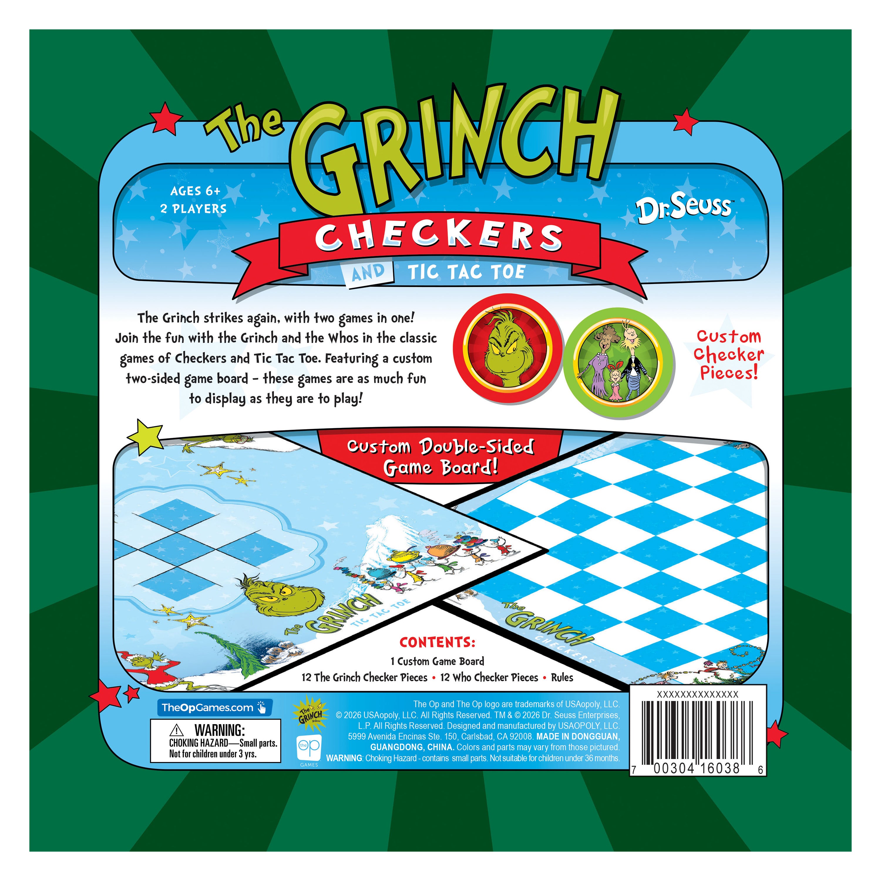 The Grinch Checkers & Tic Tac Toe